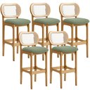 Ver imagem 1 de Kit 05 Banquetas Altas Para Cozinha Bancada Sala Tela Betta Fixa L02 Bouclê Oliva - Lyam Lyam Decor