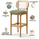 Ver imagem 4 de Kit 05 Banquetas Altas Para Cozinha Bancada Sala Tela Betta Fixa L02 Bouclê Oliva - Lyam Lyam Decor
