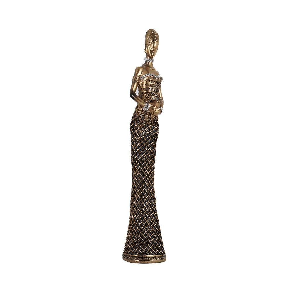Figura Decorativa Mulher Africana com Flor de Resina 50cm Bravadecor - 2