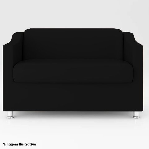 Namoradeira 2 Lugares Luiza Suede Preto