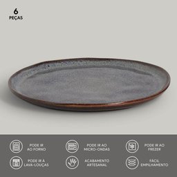 CONJUNTO C/ 6 PRATOS RASO BIO TITANIUM Ø 27,5cm - 3