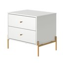 Ver imagem 7 de Cômoda 3 Gaveta e Mesa Cabeceira 2 Gaveta Jasper - Branco com Dourado