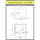 Ver imagem 5 de Conjunto Gabinete de Banheiro Suspenso 1 Gaveta com Espelheira e Cuba Roma Branco/Nogal Sevilha