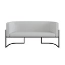 Ver imagem 5 de Kit 2 Poltronas + Sofá 2 Lugares Base de Metal Gold Bouclê Cor:cinza