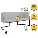 Ver imagem 4 de Kit 2 Poltronas + Sofá 2 Lugares Base de Metal Gold Bouclê Cor:cinza