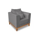 Ver imagem 5 de Kit Sofá 3 Lugares e 2 Poltronas Beny Viena para Recepção Suede Cinza - Madeira Prima Deccor