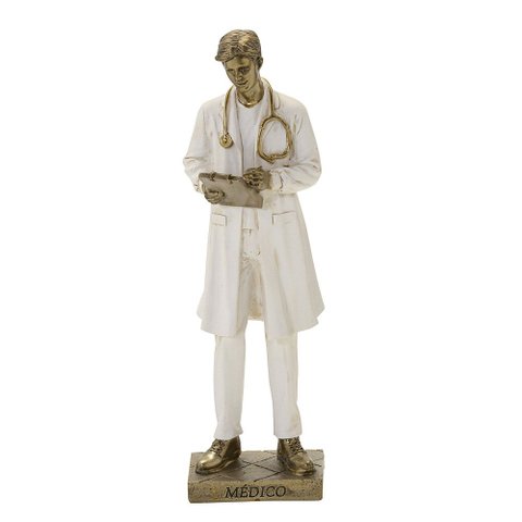 Escultura Decorativa Médico em Resina 25cm Paris Luz