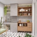 Ver imagem 2 de Conjunto 2 peças com Balcão e Aéreo para Varanda Gourmet Helen Yescasa