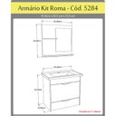 Ver imagem 4 de Conjunto Gabinete de Banheiro Suspenso 1 Gaveta com Espelheira e Cuba Roma Branco/Preto Textura