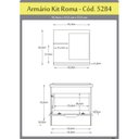 Ver imagem 5 de Conjunto Gabinete de Banheiro Suspenso 1 Gaveta com Espelheira e Cuba Roma Branco/Preto Textura