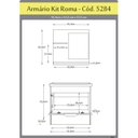 Ver imagem 5 de Conjunto Gabinete de Banheiro Suspenso 1 Gaveta com Espelheira e Cuba Roma Branco/Gianduia