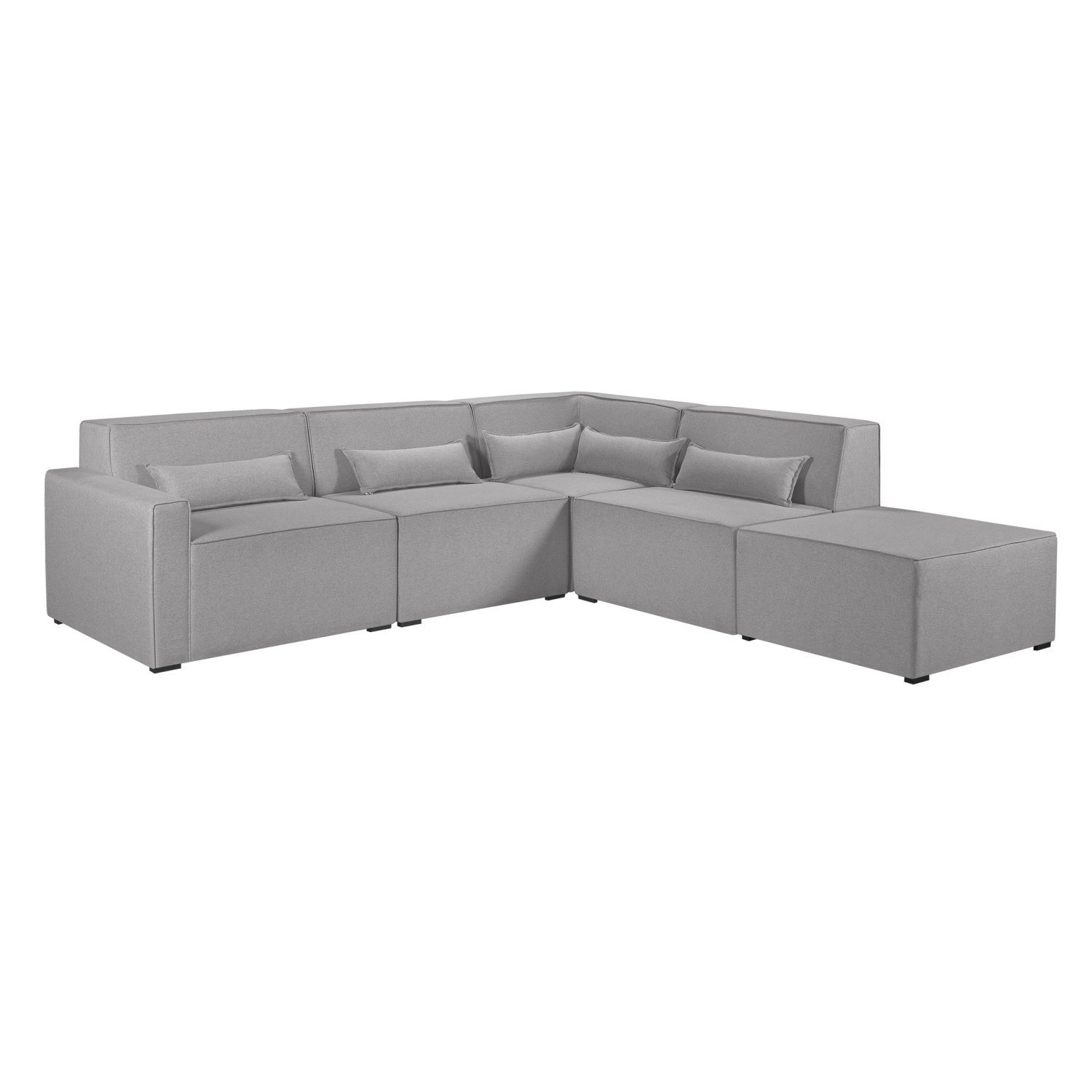 Sofá de Canto 4 Lugares com Puff 284cm Linho Lutz Yescasa - 2