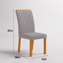 Ver imagem 3 de Conjunto Sala de Jantar Mesa Tampo Vidro/MDP com 4 Cadeiras Miami Yescasa Off White/Freijó/Prata