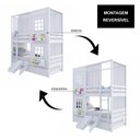 Ver imagem 6 de Treliche Casinha Reta com 02 Janelas Escorregador e Cortina Madeira Maciça Branco Housin