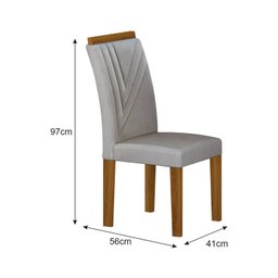 Conjunto Sala de Jantar Mesa Tampo Vidro/MDP com 4 Cadeiras Miami Yescasa - 4
