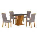 Ver imagem 2 de Conjunto Sala de Jantar Mesa Tampo Vidro/MDP com 4 Cadeiras Miami Yescasa