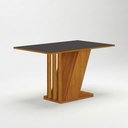 Ver imagem 4 de Conjunto Sala de Jantar Mesa Tampo Vidro/MDP com 4 Cadeiras Miami Yescasa Marrom/Freijó/Chumbo/Prata