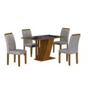 Ver imagem 2 de Conjunto Sala de Jantar Mesa Tampo Vidro/MDP com 4 Cadeiras Miami Yescasa