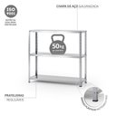Ver imagem 4 de Estante de Aço Galvanizada 3 Prateleiras Bandejas Multiuso Resistente Dura+