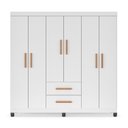 Ver imagem 6 de Guarda Roupa Casal 6 Portas 2 Gavetas 38,5cm