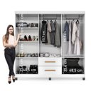 Ver imagem 5 de Guarda Roupa Casal 6 Portas 2 Gavetas 38,5cm