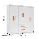 Ver imagem 3 de Guarda Roupa Casal 6 Portas 2 Gavetas 38,5cm
