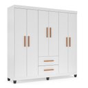 Ver imagem 2 de Guarda Roupa Casal 6 Portas 2 Gavetas 38,5cm
