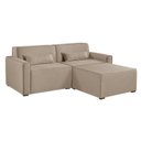 Ver imagem 2 de Sofá 2 Lugares em Linho com Puff 208cm Lutz Yescasa Bege Creme