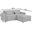 Ver imagem 3 de Sofá 2 Lugares em Linho com Puff 208cm Lutz Yescasa Bege Creme