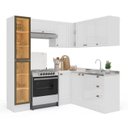 Ver imagem 5 de Cozinha 6 Peças em L com Rodapé e Cristaleira com LED Pérola Yescasa
