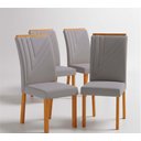 Ver imagem 2 de Jogo 4 Cadeiras de Jantar Miami Estofadas em MDF Freijó e Prata Yescasa