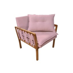 KIT 2 POLTRONAS DECORATIVA LUXO SAFIRA DORA BELA Califónia 0125 Rosa - 2