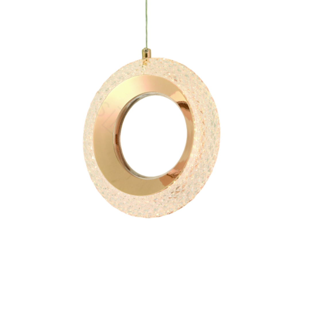 Lustre Pendente Argola Dourada Led 9w 20cm 3000k Bivolt Dcd02188 - 2
