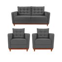 Ver imagem 2 de Kit Sofá 2 Lugares e 2 Poltronas Luxo Moderno Sala de Estar Samuel