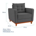 Ver imagem 4 de Kit Sofá 2 Lugares e 2 Poltronas Luxo Moderno Sala de Estar Samuel