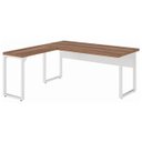 Ver imagem 6 de Mesa em L Pé Quadro (Mesa 1,70m + Mesa Auxiliar) s/ Gavetas Workstart Nogal Sevilha/Champanhe