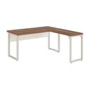 Ver imagem 7 de Mesa em L Pé Quadro (Mesa 1,70m + Mesa Auxiliar) s/ Gavetas Workstart Nogal Sevilha/Champanhe