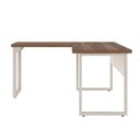 Ver mais imagens de Mesa em L Pé Quadro (Mesa 1,70m + Mesa Auxiliar) s/ Gavetas Workstart Nogal Sevilha/Champanhe
