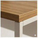 Ver imagem 3 de Mesa em L Pé Quadro (Mesa 1,70m + Mesa Auxiliar) s/ Gavetas Workstart Nogal Sevilha/Champanhe