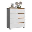 Ver imagem 4 de Cômoda 4 Gavetas 104x80 cm Viena Branco Nature 100% MDF Casamia