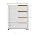 Ver imagem 3 de Cômoda 4 Gavetas 104x80 cm Viena Branco Nature 100% MDF Casamia