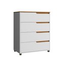 Ver imagem 2 de Cômoda 4 Gavetas 104x80 cm Viena Branco Nature 100% MDF Casamia