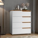 Ver imagem 1 de Cômoda 4 Gavetas 104x80 cm Viena Branco Nature 100% MDF Casamia