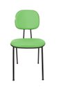 Ver imagem 2 de Cadeira Fixa Secretaria Bolt - Couro Sintetico Corano - Verde