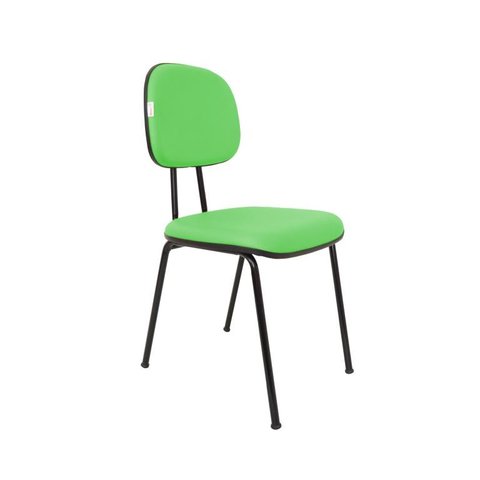 Cadeira Fixa Secretaria Bolt - Couro Sintetico Corano - Verde