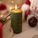 Ver imagem 2 de Vela Artesanal Fios 6x8cm Detalhe Original Verde