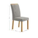 Ver imagem 4 de Conjunto Sala de Jantar Mesa Tampo MDF/MDP com 4 Cadeiras Miami Yescasa Off White/Freijó/Prata
