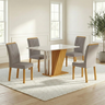Conjunto Sala de Jantar Mesa Tampo MDF/MDP com 4 Cadeiras Miami Yescasa - 1