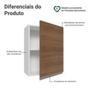 Ver imagem 3 de Armário Aéreo 50cm 1 Porta Branco/rustic Glamy Madesa