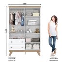 Ver imagem 3 de Quarto de Bebê Completo Berço 3 em 1 com Guarda Roupa 4 Portas e Cômoda Retrô Theo Espresso Móveis B